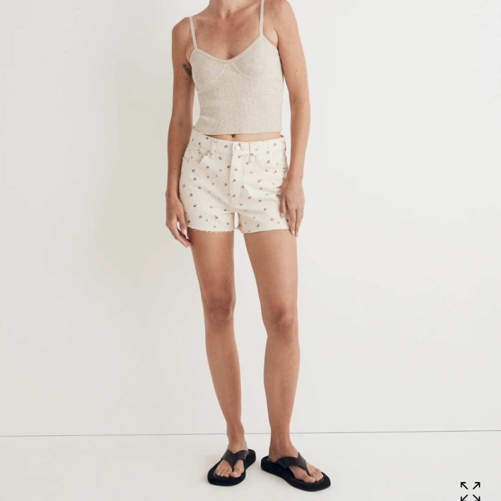 Madewell Dadjean Short In Daisy Drizzle - Natural - 26